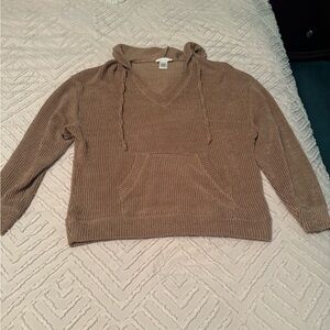 Tan/Brown Hooded Sweater